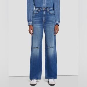 7 For All Mankind Kate Modern Straight Distressed Jeans Women’s 27 Slate NWT